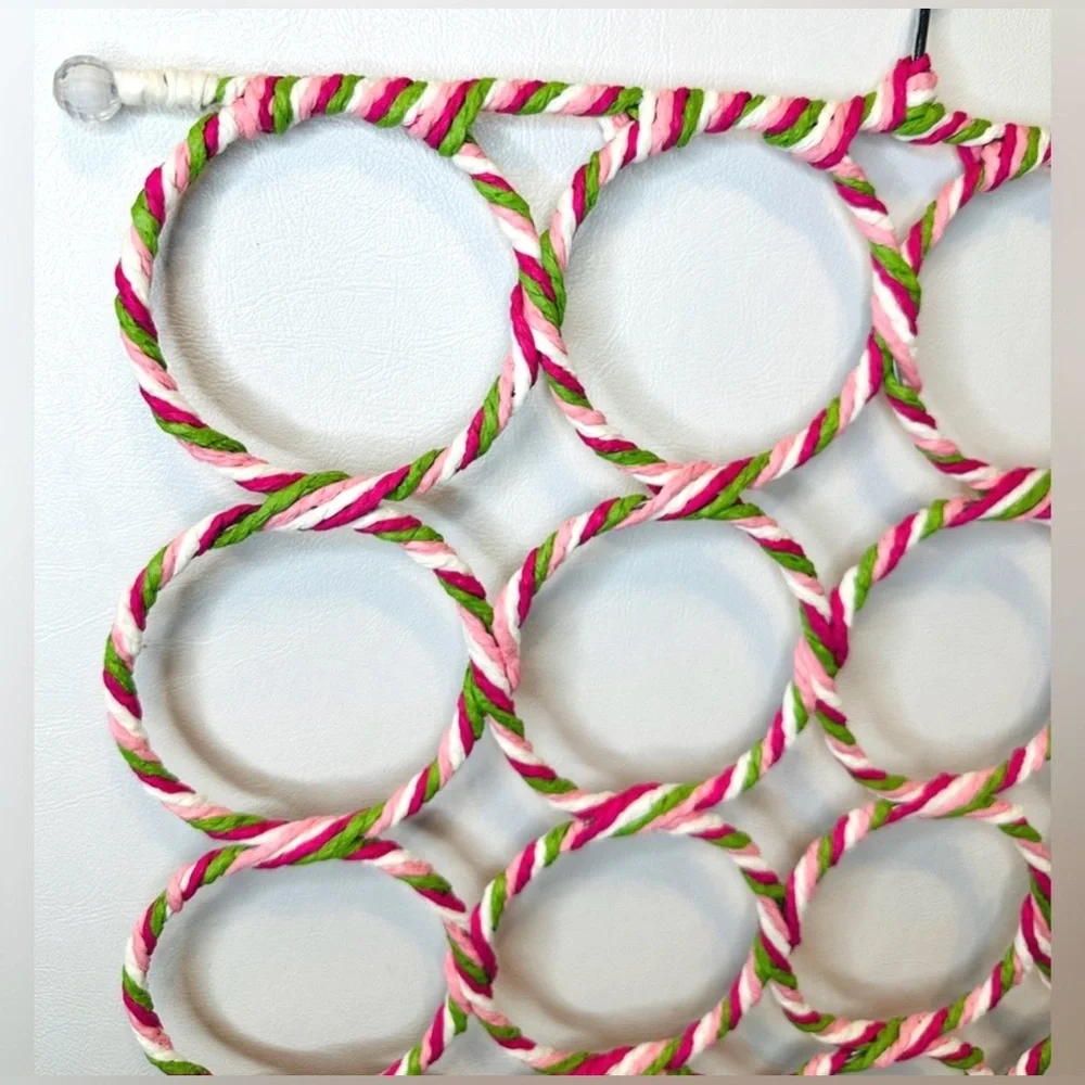 28-Slot Foldable Ring Hanger Organizer for Scarves, Handkerchiefs, Ties, Belts